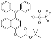 Molecular Structure of 255056-48-5 (t-Butyl 2-[4-(diphenylsulfonium)naphthoxy]acetate, triflate salt)